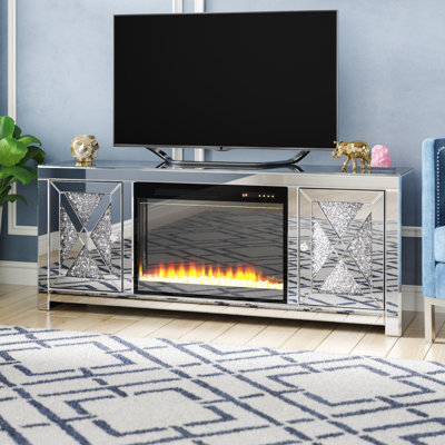 Meuble télé avec foyer pour téléviseur de 65 po ou moins Tichenor