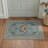 Animal Print Butterfly Machine Washable Dusty Blue/Tan Indoor Area Rug With Non-Slip Backing-1951354509