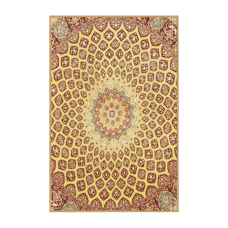 Tapis oriental rouge / jaune, Rectangle 5 pi x 7 pi