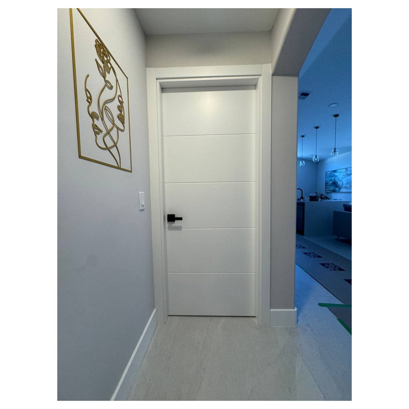 Porte blanche standard en bois manufacturé affleurant Planum, 42 po x 84 po
