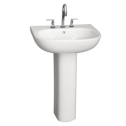 Barclay Tonique White Vitreous China U-Shaped Pedestal Bathroom Sink ...