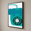 «Retro Téléphone Blue» par Jen Bucheli - Impression sur toile