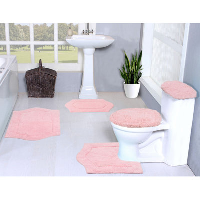 Athyrium Cotton 5 Piece Bath Mats Set, Quick Dry, Machine Washable, Absorbent