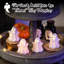 Ensemble de 4 figurines de fantôme d'Halloween en céramique 4 lumières avec lumières DEL, statues de fantômes illuminées fabriquées à la main de 2 à 3 po avec compartiment à piles sécuritaire pour les enfants, tablette de manteau de table déco