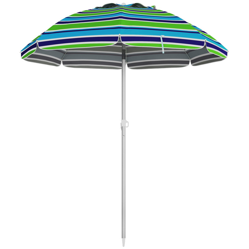 Parasol portatif 6 'avec ancre de sable et sac inclinable multicolore