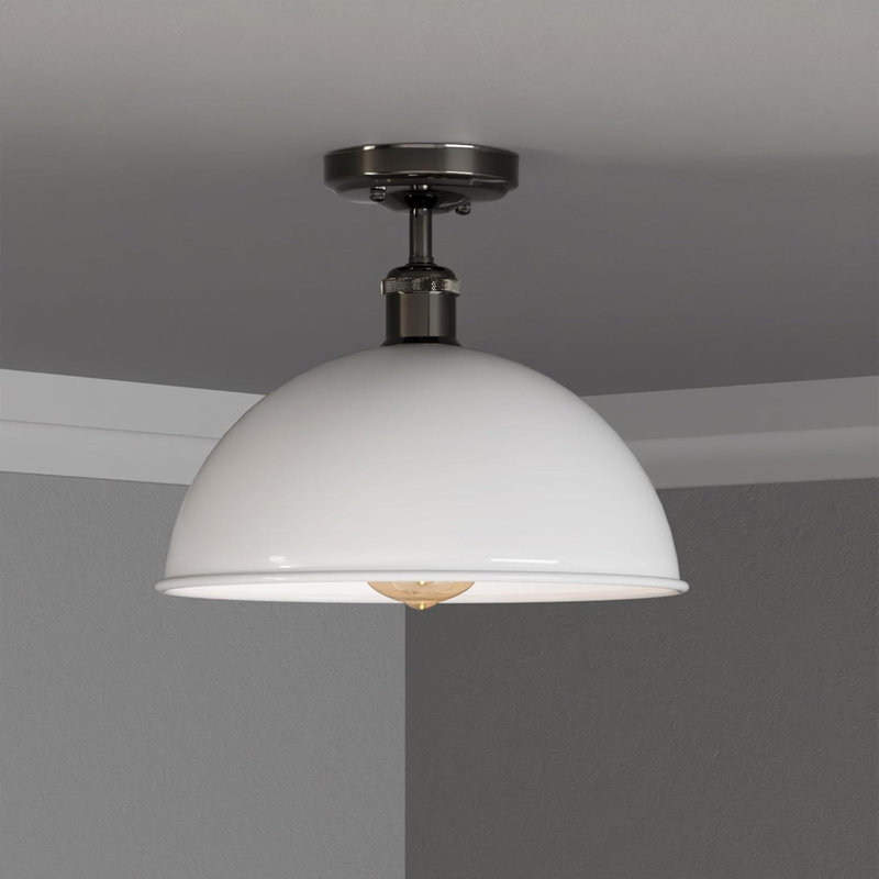 Semi Flush Mount, White