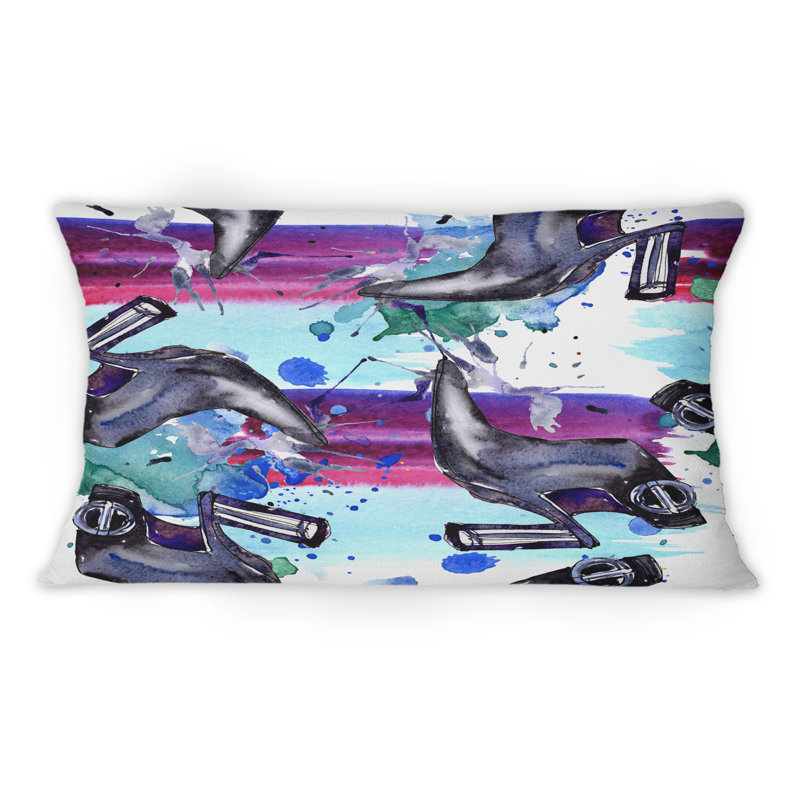 Croquis glamour mauve et bleu - coussin imprimé Glam