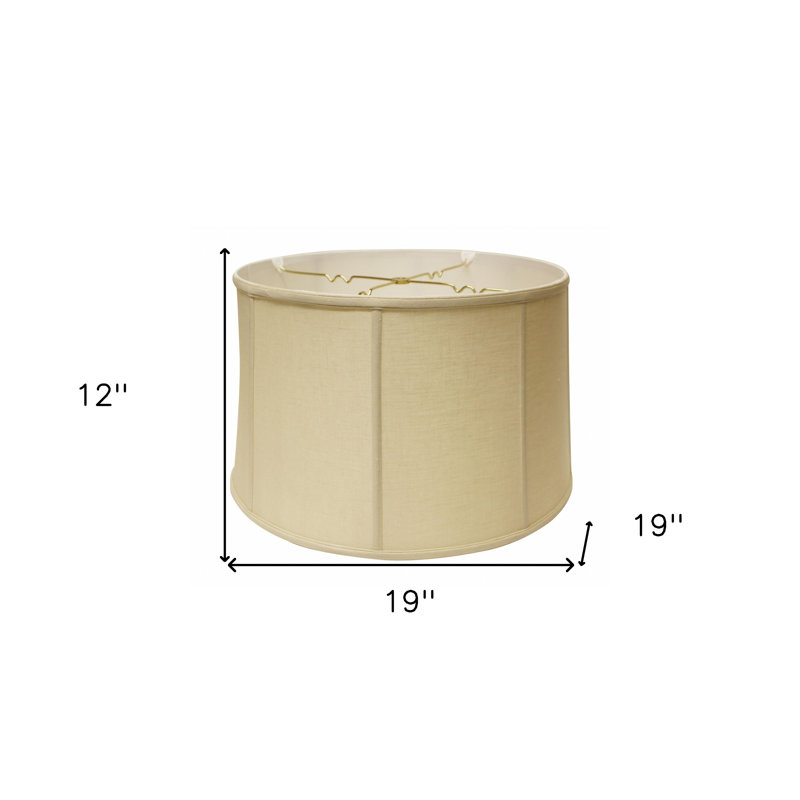 Abat-jour tambour en lin Throwback, Brun clair, H 12 po x l 19 po x P 19 po
