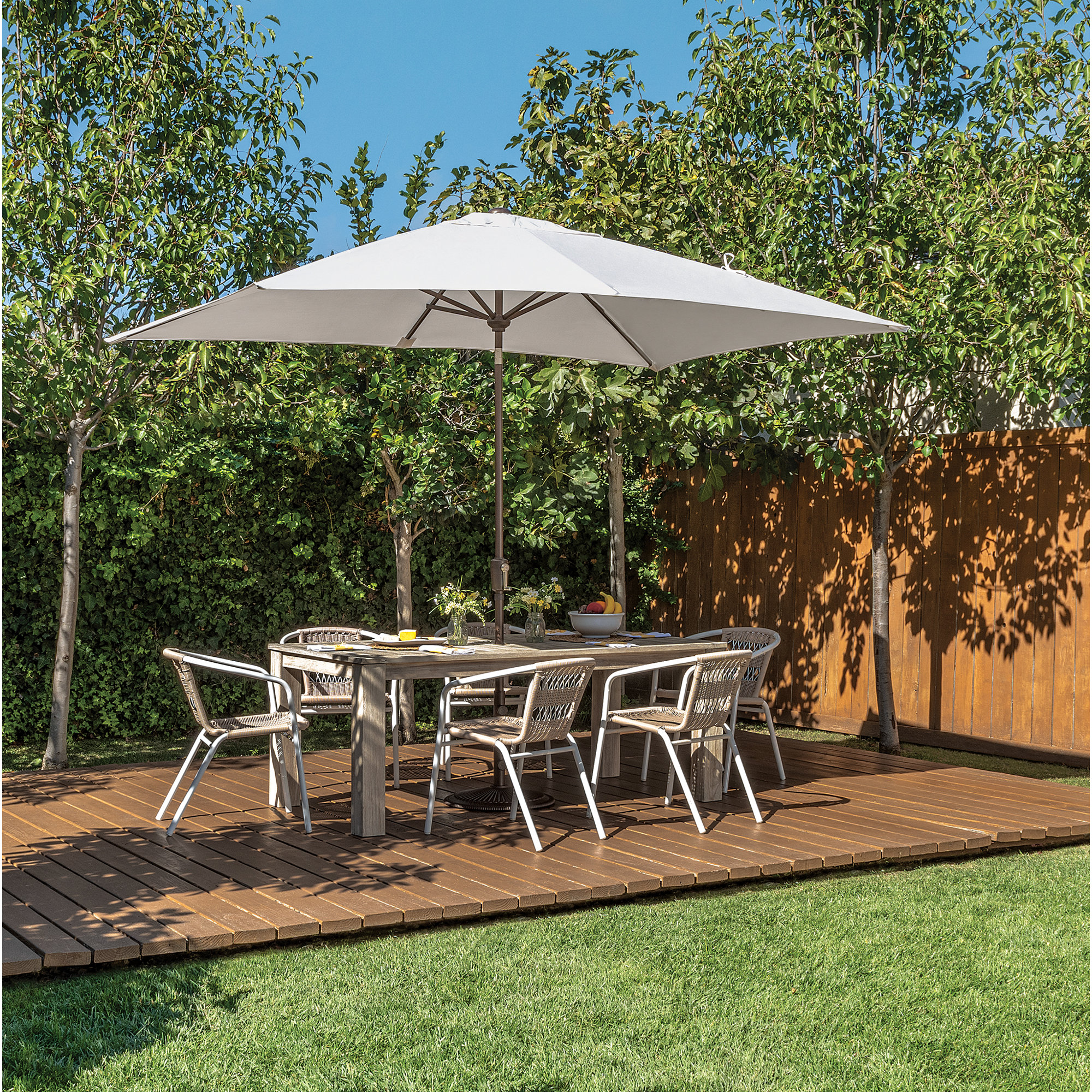 Launceston 78'' Outdoor Umbrella, Canvas Natural Sunbrella® Canvas, Bronze