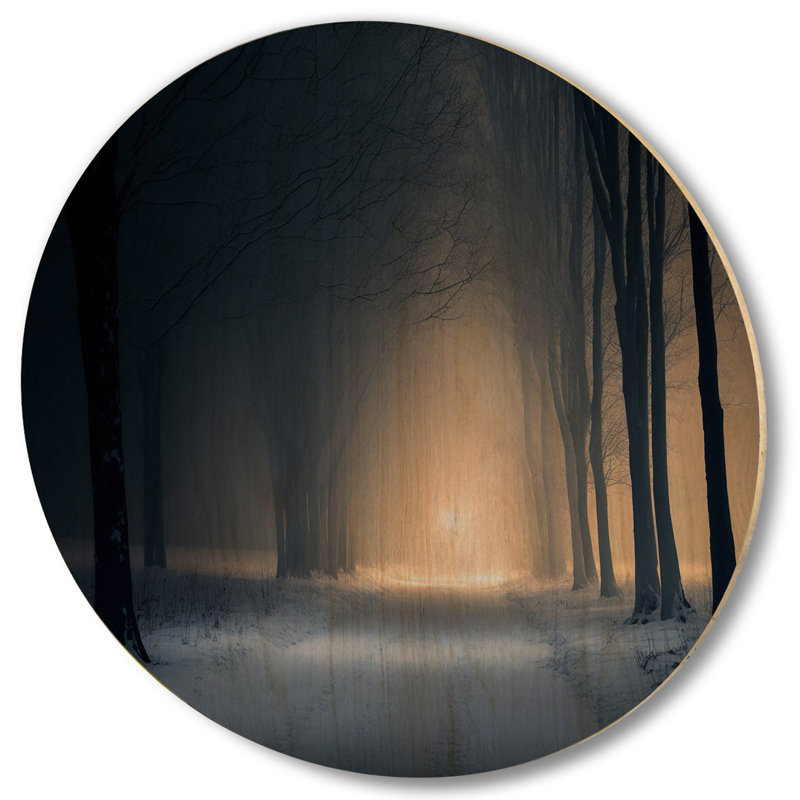 Wintercalm pendant la forêt Winter Time V - Paysage forêt, art mural bois - bois de pin naturel, H 29 po x l 29 po x P 1 po