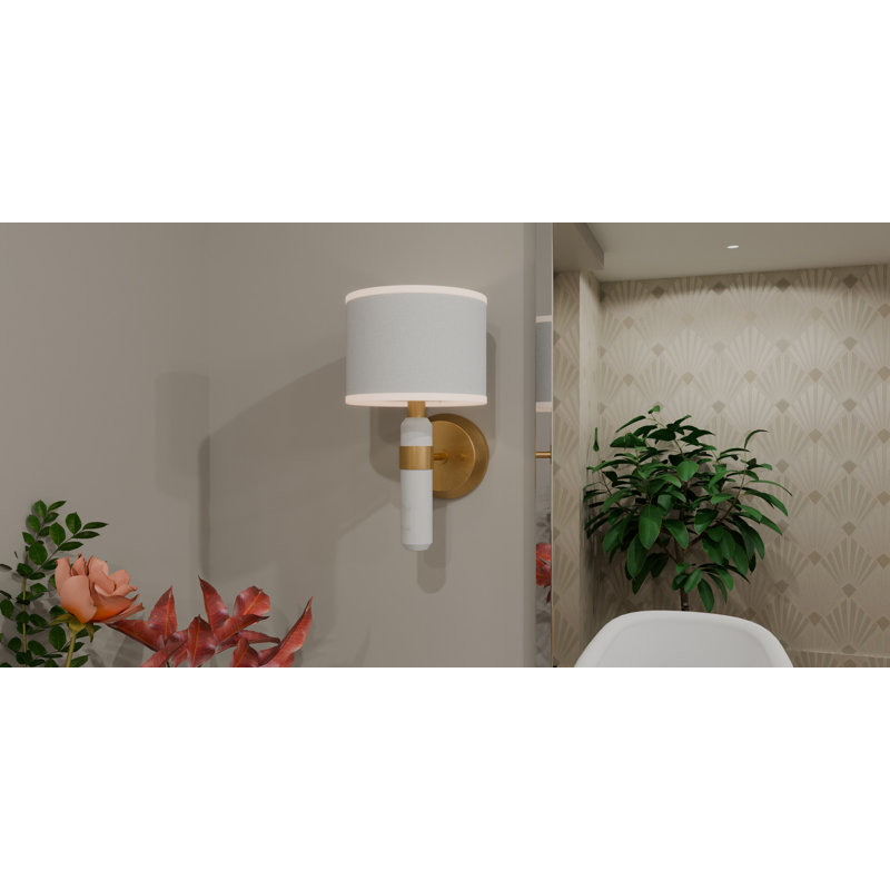 Sirenuse 1-Light Brushed Weathered Brass Wall Sconce