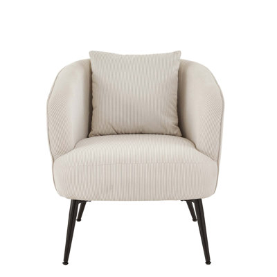 Chaise d'appoint moderne en velours avec pieds et coussin en métal