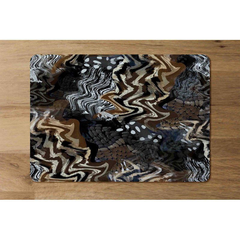 Daron Polyester, Wood Abstract Rectangle Placemat