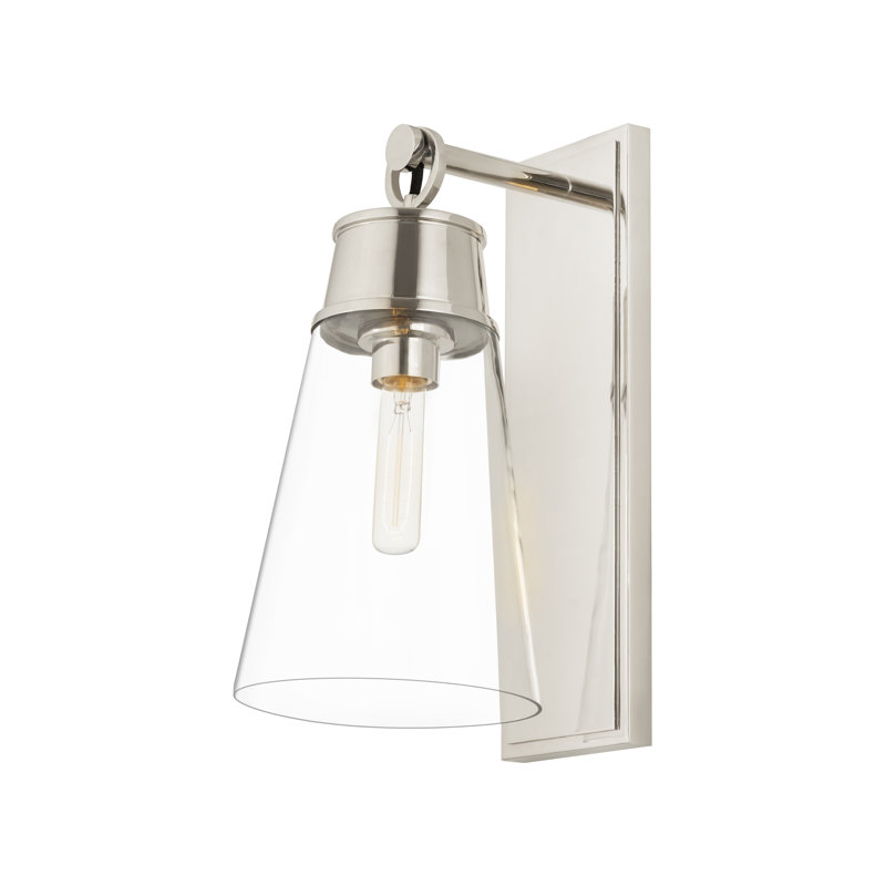 Bertina Armed Sconce, Polished Nickel, 16" H x 7.5" W x 9.25" D