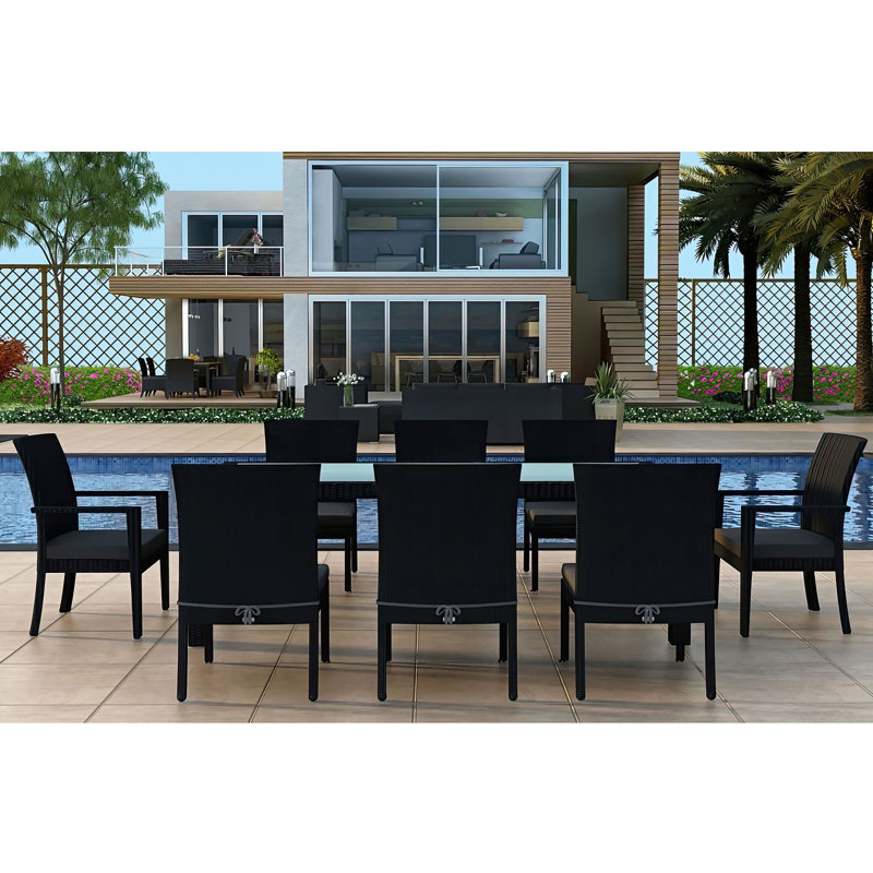 Urbana Outdoor - Piece Dining Set, Canvas Charcoal Sunbrella® Canvas, Coffee Bean, 8