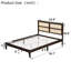 Lit plateforme contemporain en bois et rotin-1816622671