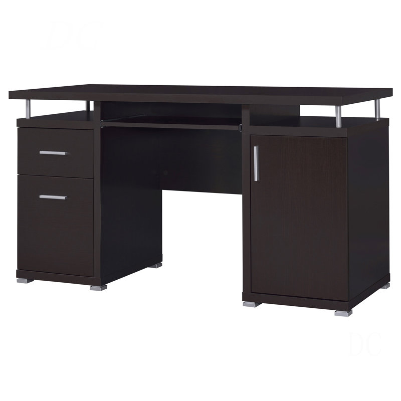 Bureau d'ordinateur à 2 tiroirs Rochelle Cappuccino