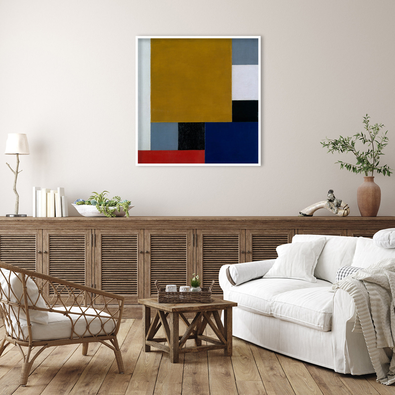 Dannette "Composition 22" Print, White Paper Framed, 41" H x 40" W