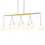 Luminaire suspendu moderne en forme de goutte d'eau, 8 ampoules G9, barre transversale plaquée or avec câbles noirs, 39 po de hauteur réglable de 19,7 po à 94,5 po, éclairage d'îlot de cuisine homologué UL pour plafond incliné