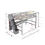 Lit mezzanine double avec bureau, tablettes de rangement et escalier, gris-1686650366