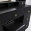Meuble-lavabo moderne noir avec miroir lumineux 3 couleurs, 5 tiroirs, prise de courant et tabouret