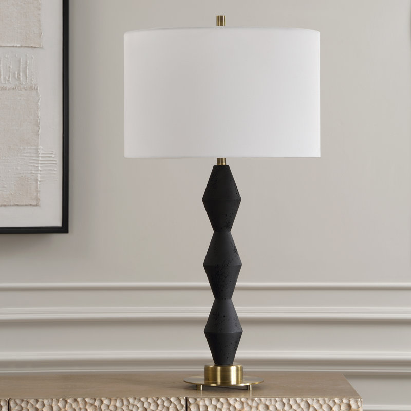 Rawail Black Stone Table Lamp
