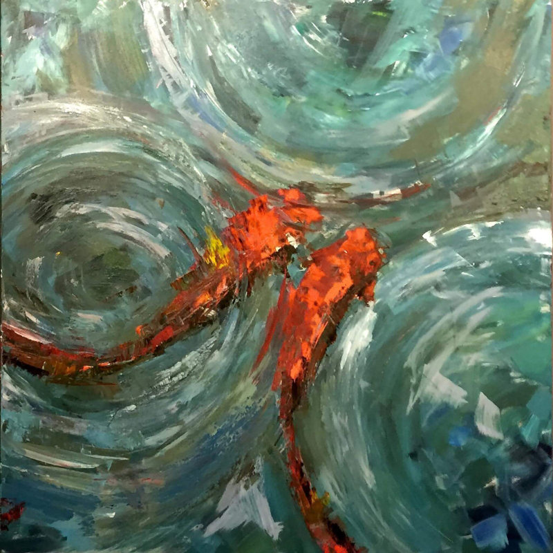 Good Fortune II - Artist Enhanced Canvas Print, Brown Framed Canvas, 30" H x 30" W x 1.75" D