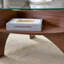 Abel Oval Glass Coffee Table with Fan-Shaped Base