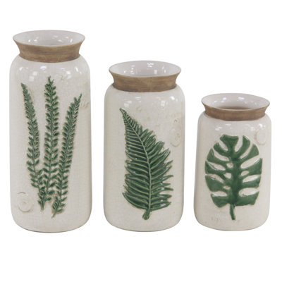 Ensemble de 3 vases de table en grès cylindrique moderne Mexborough
