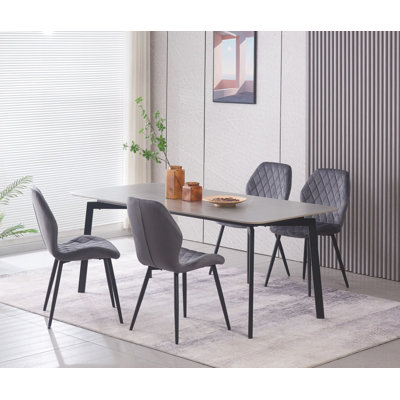 Norred Velvet Dining Chairs Upholstered seat