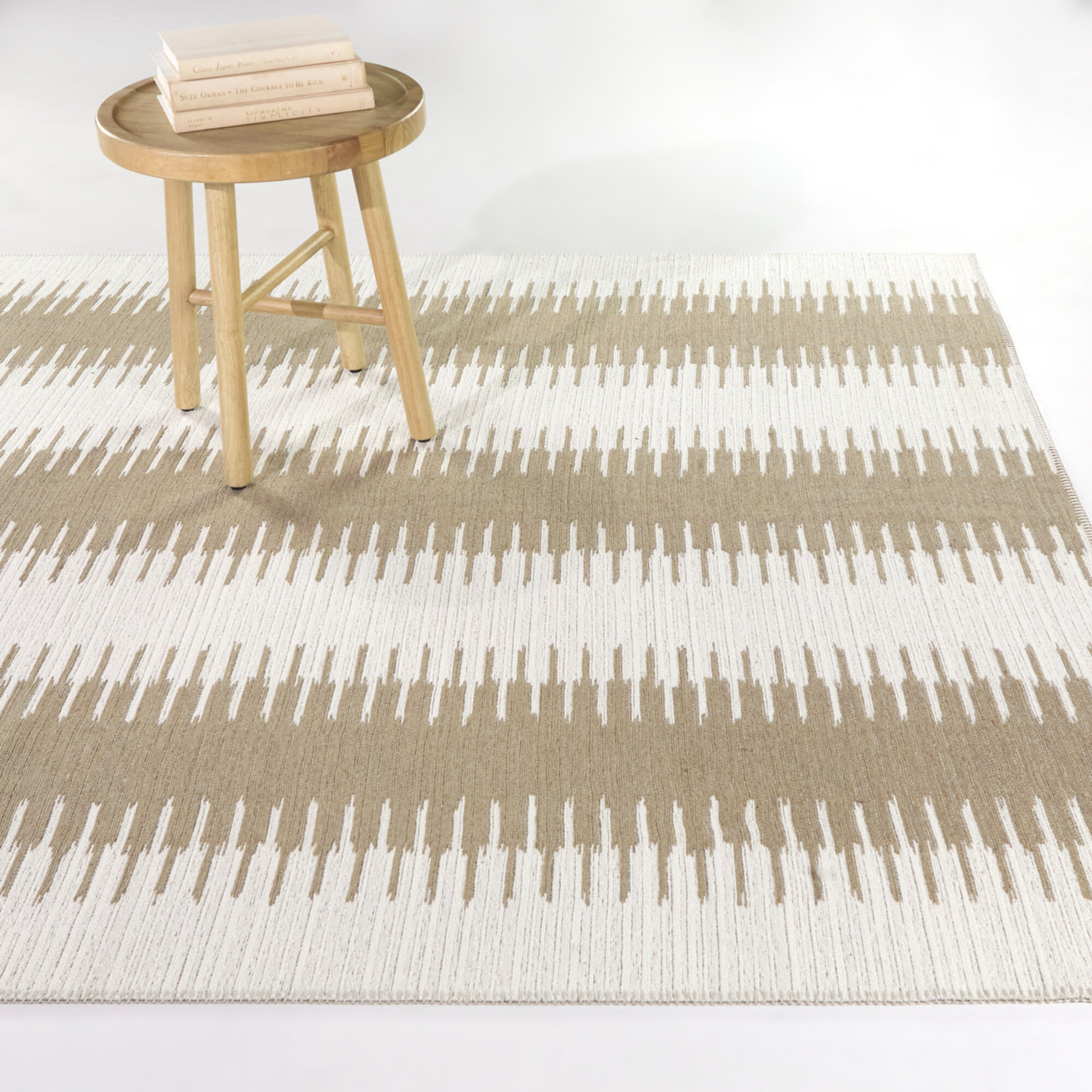 Niya Brown Striped Jute Rug, Rectangle 7'10" x 10'