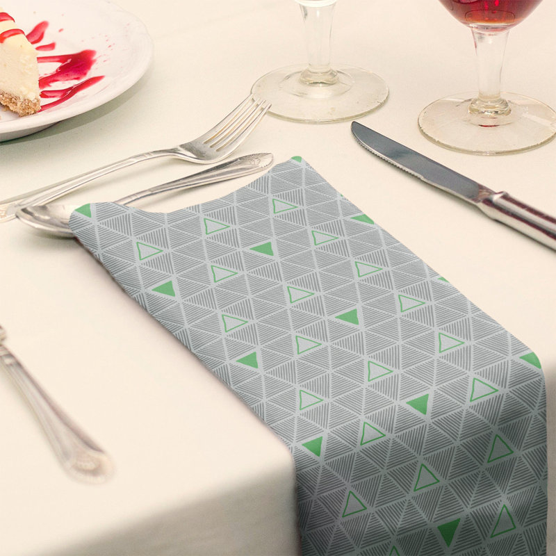 Jordao Cotton Abstract Square Napkin, Green Accent, 0.1" H x 10" W x 10" D