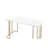 Rectangular Desk In White And Gold, Metal Square Tube Open Base, Metal, 24" D X 48" W 31" H & Gold Desk, Frame, Composite Wood, Length, 24"w