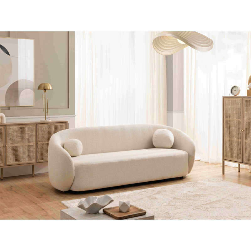 Roundi Boucle Sofa, 3, Cream White