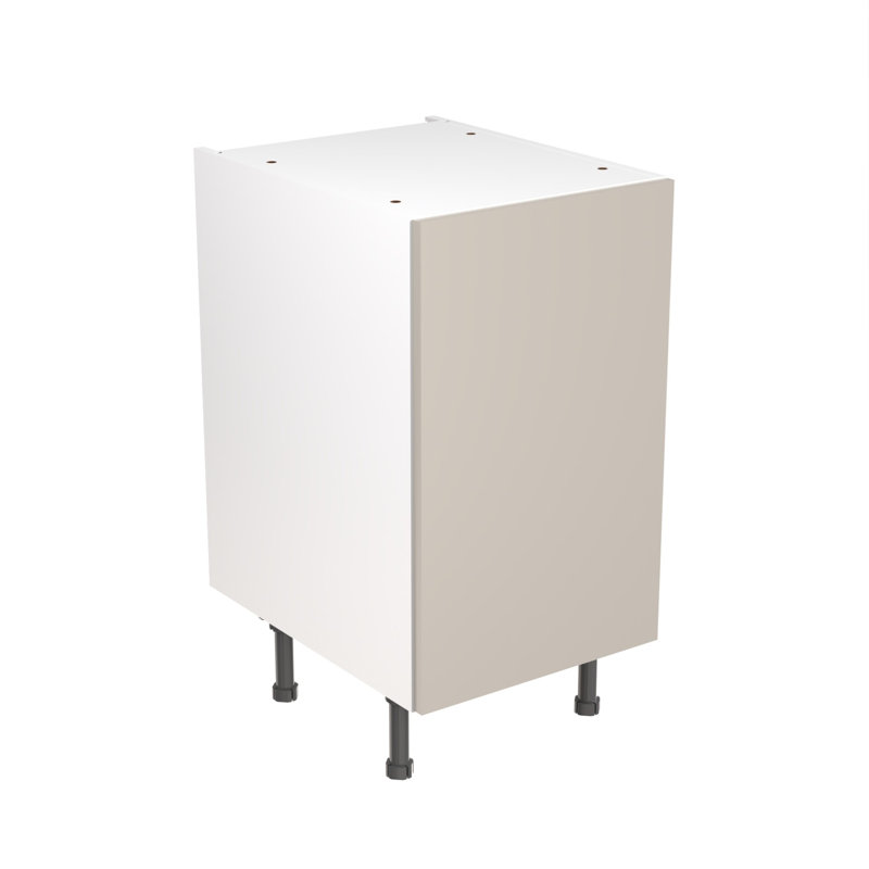 KitchenKit Flatpack Slab Matt Base Unit, 87cm H x 45cm W x 57cm D, Light Grey