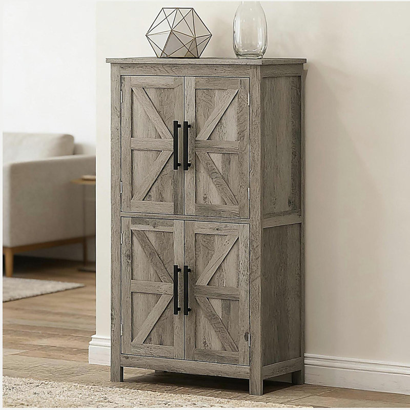 Armoire de rangement Rustic Home, armoire de cuisine, armoire de rangement autoportante, Grey