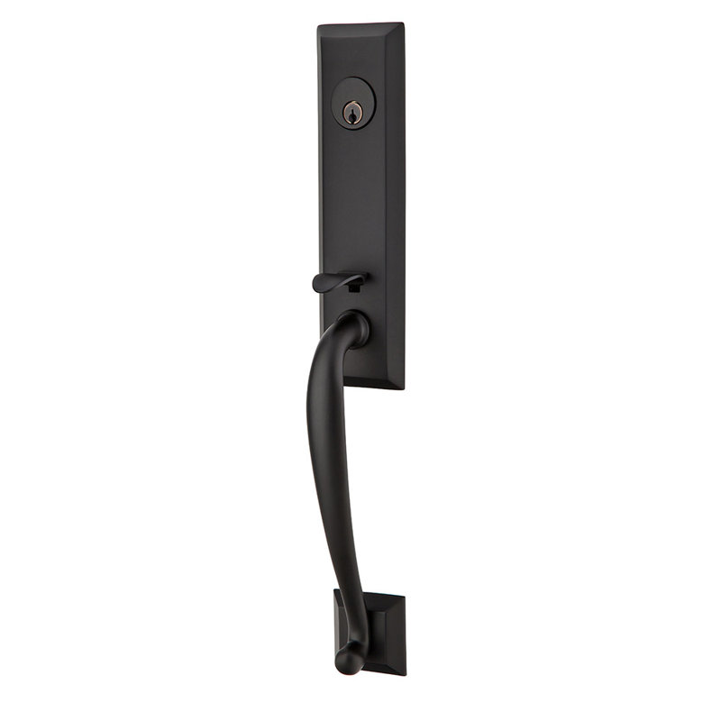 Entretoise tubulaire double cylindrique Emtek Adams, Noir, Levier Cortina, Droite