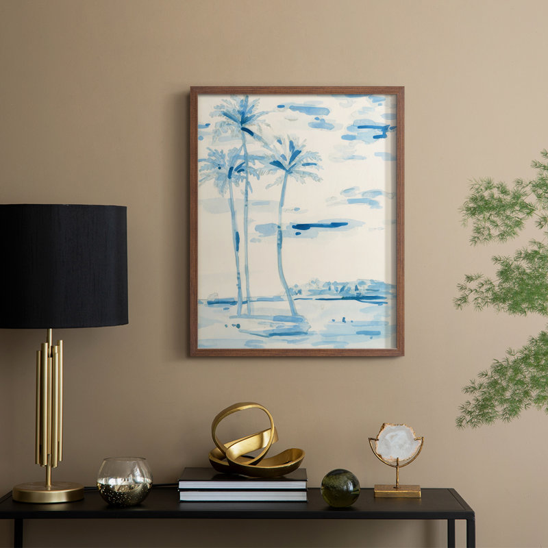 «Coconut Grove II», reproduction encadrée - bois massif, Noyer, H 15 po x l 12 po
