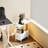 Narrow Bedside Table, Narrow Nightstand with Charging Station&LED, Bedside Table End Table White