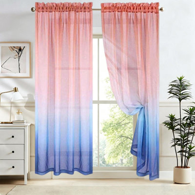 Rideaux transparents à deux tons avec passe-tringle Kondieu