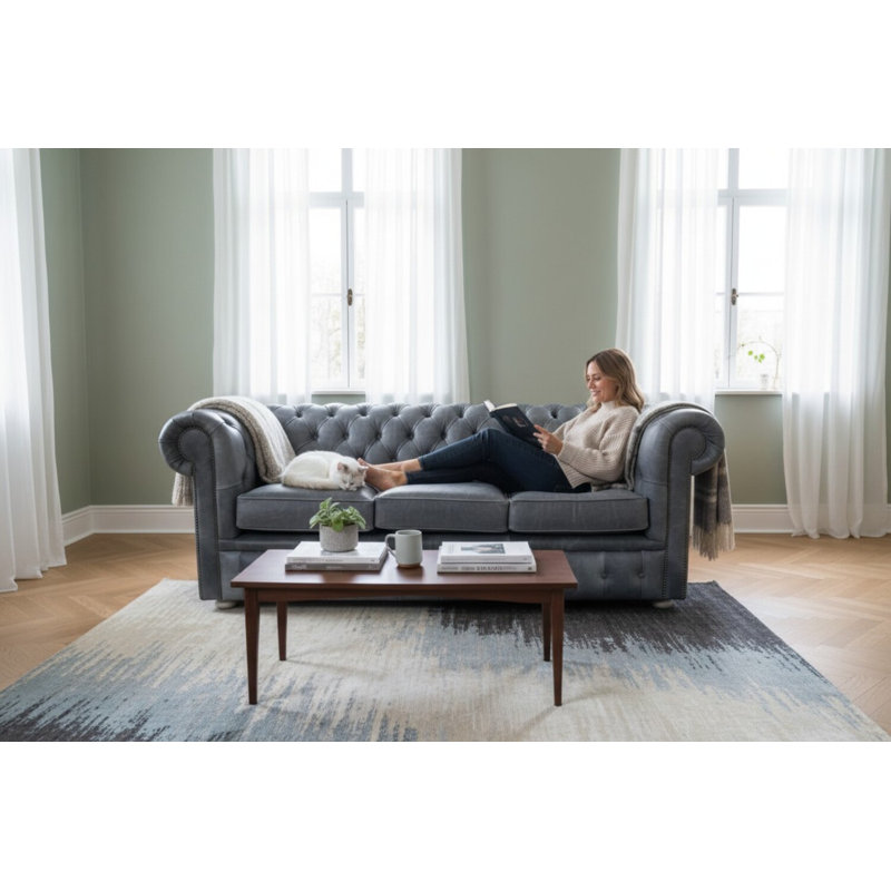3 Seater Sofa, Cracked Wax Ash