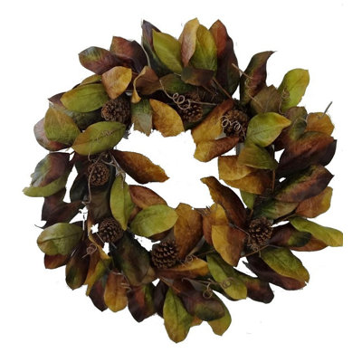 Couronne de tissu 32 po magnolia leaf