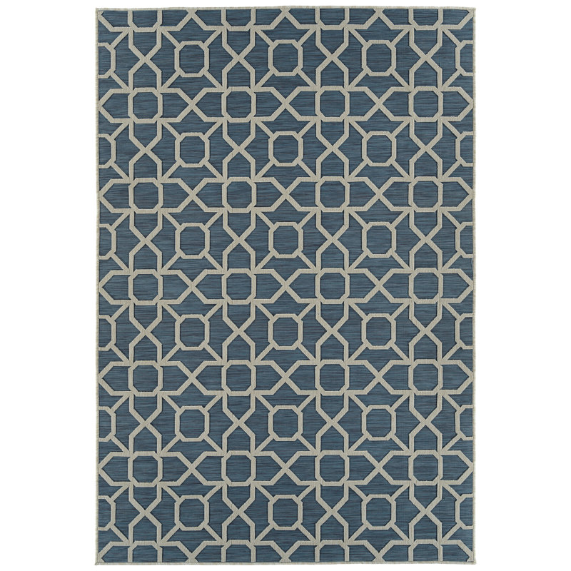 Contemporary Transitional Geometric Textured High-Low Cut & Loop, Rectangle 7'10" x 10'