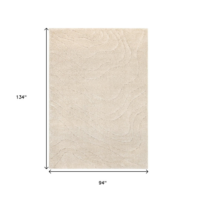 Tapis abstrait crème et beige 8 pi x 11 pi