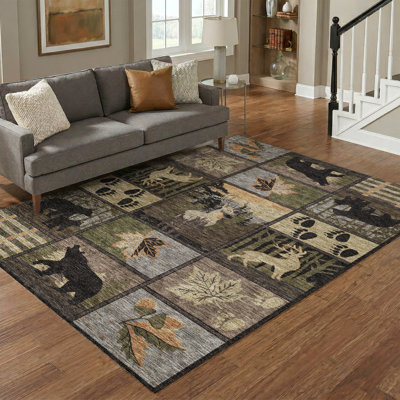 Premium Machine Washable Mayfield AMF2448 Lodge Rug