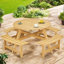 Ensemble repas pour 8 personnes avec 4 bancs intégrés et trou pour parasol Karabella-328028568