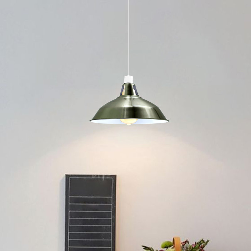 Harshaw 16cm H Metal Bowl Pendant Shade ( Uno ), Green Brass