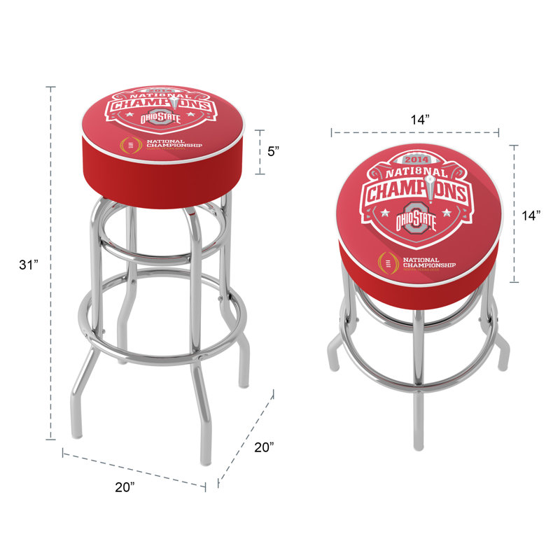 Swivel Upholstered Counter Stool with Metal Frame