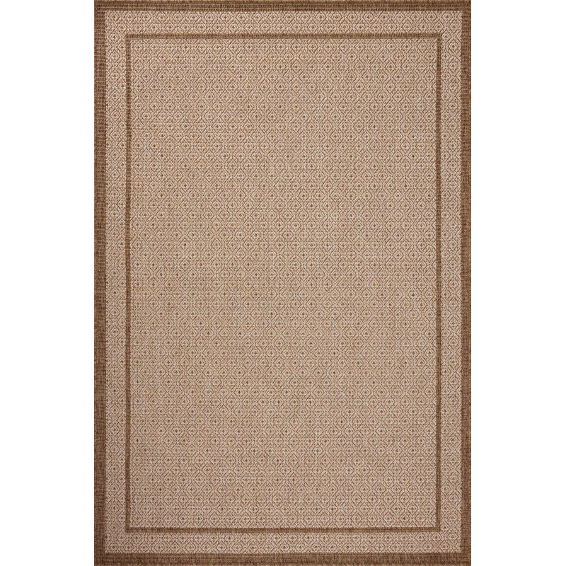 Gracie Oaks Kanessa Chestnut / Oatmeal Area Rug, Square 1'6"