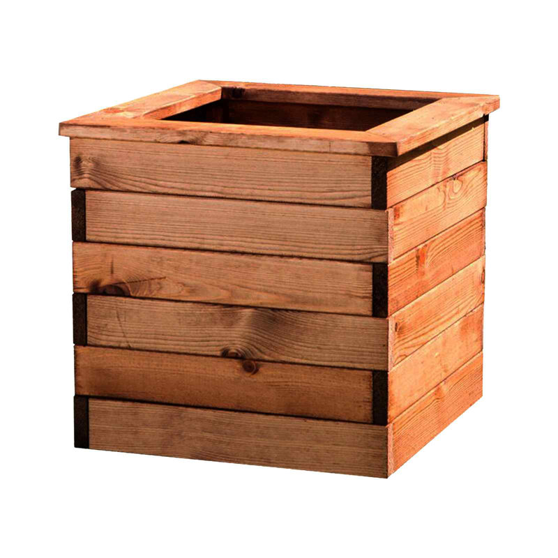 Scandinavian Redwood Handmade Wood Planter Box, 39cm H x 47cm W x 47cm D